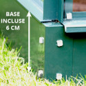 Serre Aloé Diana 8,10m² en aluminium laqué vert et verre trempé 3mm + embase incluse - Natura Lams