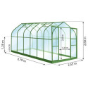 Serre Aloé Diana 9,70m² en aluminium laqué vert et verre trempé 3mm + embase incluse - Natura Lams
