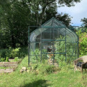 Serre Aloé Diana 9,70m² en aluminium laqué vert et verre trempé 3mm + embase incluse - Natura Lams