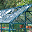 Serre Aloé Diana 9,70m² en aluminium laqué vert et verre trempé 3mm + embase incluse - Natura Lams