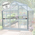 Serre Aloé Diana 11,30m² en aluminium laqué vert et verre trempé 3mm + embase incluse - Natura Lams