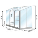 Serre Melissa Ida 2,5m² en aluminium laqué gris et verre trempé 3mm + embase incluse – Natura Lams