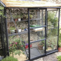 Serre Melissa Ida 2,5m² en aluminium laqué gris et verre trempé 3mm + embase incluse – Natura Lams