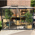 Serre Melissa Ida 3,30m² en aluminium laqué gris et verre trempé 3mm + embase incluse – Natura Lams