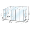 Serre Melissa Ida 7,2m² en aluminium laqué gris et verre trempé 3mm + embase incluse – Natura Lams