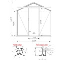 Serre de jardin ESSENTIA 7,3m² en aluminium naturel et verre trempé 4mm + embase incluse - Lams