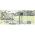 Serre de jardin ESSENTIA 11,75m² en aluminium naturel et verre trempé 4mm + embase incluse - Lams