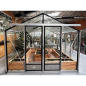 Serre de jardin ESSENTIA 11,75m² en aluminium laqué et verre trempé 4mm + embase incluse - Lams