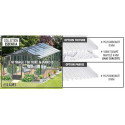 Serre de jardin ESSENTIA 16,40m² en aluminium laqué et verre trempé 4mm + embase incluse - Lams