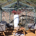Serre de jardin SUPRA 17,40m² en aluminium naturel et verre trempé 4mm + embase incluse - Lams