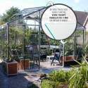 Serre de jardin SUPRA 23m² en aluminium naturel et verre trempé 4mm + embase incluse - Lams
