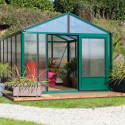 Serre de jardin SUPRA 23m² en aluminium laqué et verre trempé 4mm + embase incluse - Lams