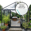 Serre de jardin SUPRA 25,80m² en aluminium laqué et verre trempé 4mm + embase incluse - Lams