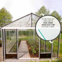 Serre de jardin SUPRA 28,60m² en aluminium naturel et verre trempé 4mm + embase incluse - Lams