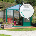 Serre de jardin SUPRA 28,60m² en aluminium laqué et verre trempé 4mm + embase incluse - Lams