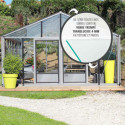 Serre de jardin SUPRA 31,20m² en aluminium naturel et verre trempé 4mm + embase incluse - Lams