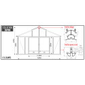 Serre de jardin SUPRA 34,70m² en aluminium laqué et verre trempé 4mm + embase incluse - Lams