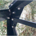Serre de jardin 14,52m² en aluminium anthracite et verre trempé 4mm - Green Protect