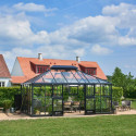 Serre anthracite GRAND OASE 18,8m² aluminium et verre trempé 3mm Juliana