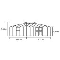 Serre anthracite GRAND OASE 18,8m² aluminium et verre trempé 3mm Juliana