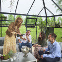 Serre anthracite GRAND OASE 18,8m² aluminium et verre trempé 3mm Juliana