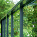 Serre de jardin sur muret 18,8m² anthracite en verre trempé Grand Oase - Juliana