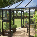 Double porte additionnelle en aluminium anthracite pour paroi à 6 sections des serres Oase/Grand Oase - Juliana 