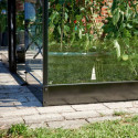 Serre de jardin 6,6m² noire en verre trempé Qube - Halls
