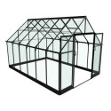 Serre de jardin 9,9m² noire en verre trempé Qube - Halls
