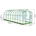 Serre Aloé Diana 12,90m² en aluminium laqué vert et verre trempé 3mm + embase incluse - Natura Lams
