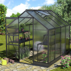 Serre de jardin en alu noir et polycarbonate 6mm - Apollo 5000 - Vitavia