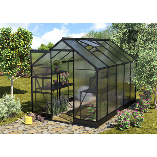 Serre de jardin en alu noir et polycarbonate 4mm - Apollo 6200 Vitavia