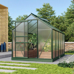 Serre de jardin Venus 6,2m² en alu émeraude et polycarbonate 6mm - Vitavia