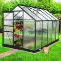 Serre de jardin Venus 6,2m² en alu émeraude et polycarbonate 6mm - Vitavia
