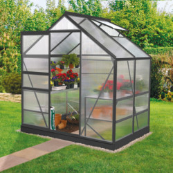 Serre de jardin en alu noir polycarbonate 4mm - Venus 2500 - Vitavia