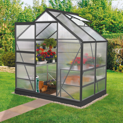 Serre de jardin en alu noir polycarbonate 4mm - Venus 2500 - Vitavia