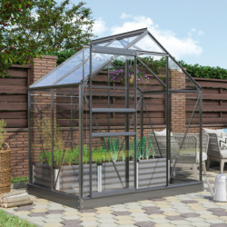 Serre de jardin en alu noir et verre 3mm - Venus 2500 - Vitavia