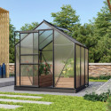 Serre de jardin en alu noir et polycarbonate 4mm - Venus 3800 - Vitavia