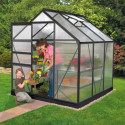 Serre de jardin en alu noir et polycarbonate 4mm - Venus 3800 - Vitavia