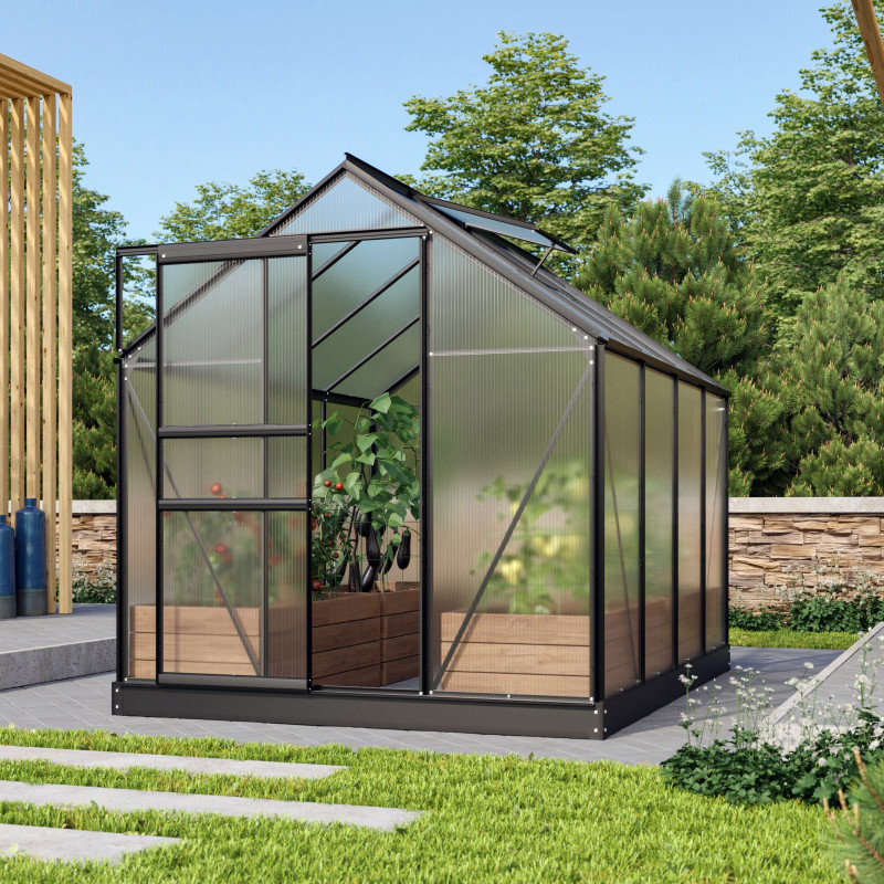 Serre de jardin en alu noir polycarbonate 4mm - Venus 5000 - Vitavia