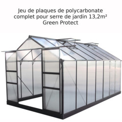 Jeu de plaques de polycarbonate 4mm complet pour serre de jardin 13,2m² Green Protect