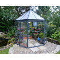 Serre de jardin hexagonale en alu et polycarbonate 5,26m² Oasis™ Grey – Canopia
