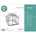 Serre de jardin 3,8 m² en aluminium et verre horticole Popular - Halls