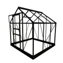 Serre de jardin 3,8m² en aluminium noir et polycarbonate 4mm Popular - Halls