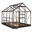Serre de jardin 5m² en aluminium noir et verre horticole Popular - Halls