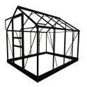 Serre 5m² en aluminium noir et verre horticole Popular 86 Halls