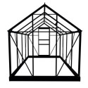 Serre 5m² en aluminium noir et verre horticole Popular 86 Halls