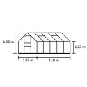 Serre de jardin 6,2m² en aluminium noir et verre horticole Popular - Halls