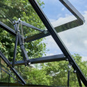 Serre de jardin 6,2m² en aluminium noir et verre horticole Popular - Halls