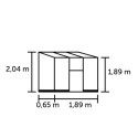 Serre de jardin adossée 1,2m² noire en verre trempé Qube - Halls